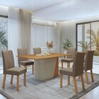 Conjunto Sala De Jantar 6 Lugares Retangular Tampo Mdf No Gla