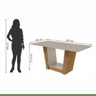 Conjunto Sala De Jantar 6 Lugares Retangular Tampo Vidro/mdf