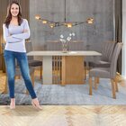 Conjunto Sala De Jantar 6 Lugares Retangular Tampo Vidro/mdf