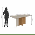 Conjunto Sala De Jantar 6 Lugares Retangular Tampo Vidro/mdf