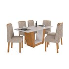 Conjunto Sala De Jantar 6 Lugares Retangular Tampo Vidro/mdf