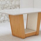 Conjunto Sala De Jantar 6 Lugares Retangular Tampo Vidro/mdf