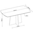 Conjunto Sala De Jantar 6 Lugares Tampo Barril De Vidro/mdf S