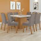 Conjunto Sala De Jantar 8 Lugares Quadrada Tampo Vidro/mdf Me