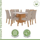Conjunto Sala De Jantar 8 Lugares Quadrada Tampo Vidro/mdf Me