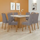 Conjunto Sala De Jantar 8 Lugares Quadrada Tampo Vidro/mdf Me