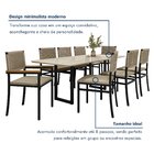 Conjunto Sala De Jantar 8 Lugares Retangular 200x90cm Tampo M