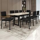 Conjunto Sala De Jantar 8 Lugares Retangular Tampo De Vidro M