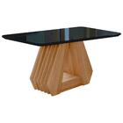 Conjunto Sala De Jantar Agata 130x80 Tampo Mdf/vidro 4 Cadeir