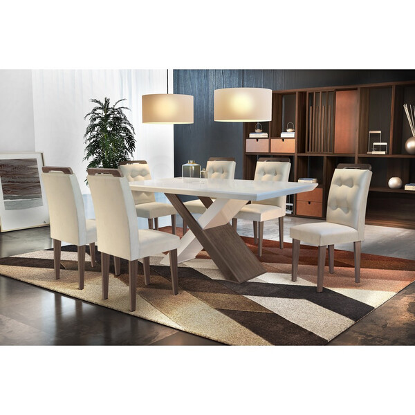 Conjunto Sala De Jantar Agata Com 6 Cadeiras Rufato