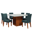 Conjunto Sala De Jantar Amsterdã New Mesa Com Tampo Giratório