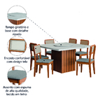 Conjunto Sala De Jantar Amsterdã New Mesa Com Tampo Giratório