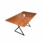 Conjunto Sala De Jantar Angra Amadeirado Com Base De Metal Pr