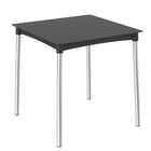 Conjunto Sala De Jantar As01 Preta Mesa Atto Pé Aluminio Lisa