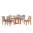 Conjunto Sala De Jantar Atenas 6 Lugares Aline Mesa Móveis Mu