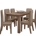 Conjunto Sala De Jantar Áustria 1,56 Com 6 Cadeiras Amêndoa 7