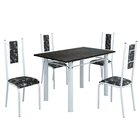 Conjunto Sala De Jantar Bahia Mesa Tubo 120x75cm Tampo Madeir