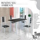 Conjunto Sala De Jantar Bahia Mesa Tubo 120x75cm Tampo Madeir