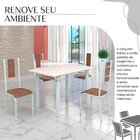 Conjunto Sala De Jantar Bahia Mesa Tubo 120x75cm Tampo Madeir