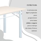 Conjunto Sala De Jantar Bahia Mesa Tubo 120x75cm Tampo Madeir