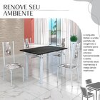 Conjunto Sala De Jantar Bahia Mesa Tubo 120x75cm Tampo Madeir