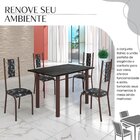 Conjunto Sala De Jantar Bahia Mesa Tubo 120x75cm Tampo Madeir