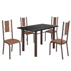 Conjunto Sala De Jantar Bahia Mesa Tubo 120x75cm Tampo Madeir