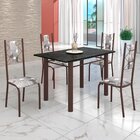 Conjunto Sala De Jantar Bahia Mesa Tubo 120x75cm Tampo Madeir