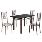 Conjunto Sala De Jantar Bahia Mesa Tubo 120x75cm Tampo Madeir