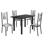 Conjunto Sala De Jantar Bahia Mesa Tubo 120x75cm Tampo Madeir