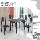 Conjunto Sala De Jantar Bahia Mesa Tubo 120x75cm Tampo Madeir