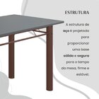 Conjunto Sala De Jantar Bahia Mesa Tubo 120x75cm Tampo Madeir