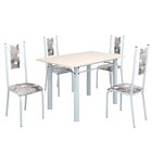 Conjunto Sala De Jantar Bahia Mesa Tubo 120x75cm Tampo Madeir