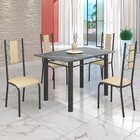 Conjunto Sala De Jantar Bahia Mesa Tubo 120x75cm Tampo Pedra