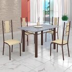 Conjunto Sala De Jantar Bahia Mesa Tubo 120x75cm Tampo Pedra