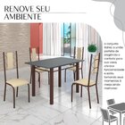 Conjunto Sala De Jantar Bahia Mesa Tubo 120x75cm Tampo Pedra
