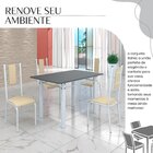 Conjunto Sala De Jantar Bahia Mesa Tubo 120x75cm Tampo Pedra