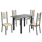 Conjunto Sala De Jantar Bahia Mesa Tubo 120x75cm Tampo Pedra