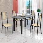 Conjunto Sala De Jantar Bahia Mesa Tubo 120x75cm Tampo Pedra