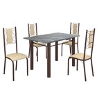 Conjunto Sala De Jantar Bahia Mesa Tubo 120x75cm Tampo Pedra