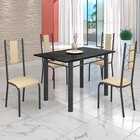 Conjunto Sala De Jantar Bahia Mesa Tubo 120x75cm Tampo Pedra