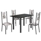 Conjunto Sala De Jantar Bahia Mesa Tubo 120x75cm Tampo Pedra