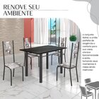 Conjunto Sala De Jantar Bahia Mesa Tubo 120x75cm Tampo Pedra