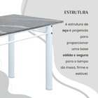 Conjunto Sala De Jantar Bahia Mesa Tubo 120x75cm Tampo Pedra