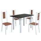 Conjunto Sala De Jantar Bahia Mesa Tubo 120x75cm Tampo Pedra