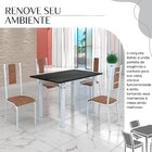 Conjunto Sala De Jantar Bahia Mesa Tubo 120x75cm Tampo Pedra
