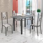 Conjunto Sala De Jantar Bahia Mesa Tubo 120x75cm Tampo Pedra