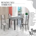 Conjunto Sala De Jantar Bahia Mesa Tubo 120x75cm Tampo Pedra