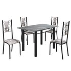 Conjunto Sala De Jantar Bahia Mesa Tubo 120x75cm Tampo Pedra