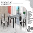 Conjunto Sala De Jantar Bahia Mesa Tubo 120x75cm Tampo Pedra